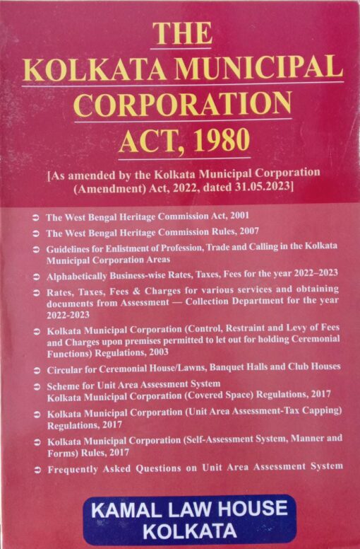 KLH's The Kolkata Municipal Corporation Act , 1980 - Edition 2023