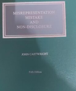 Sweet & Maxwell's Misrepresentation Mistake And Non-Disclosure by John Cartwright - South Asian Edition 2021