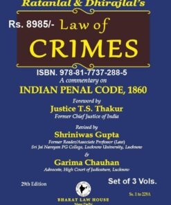 Bharat's Law of Crimes (in 3 Volumes) by Ratanlal & Dhirajlal - 29th Edition 2023