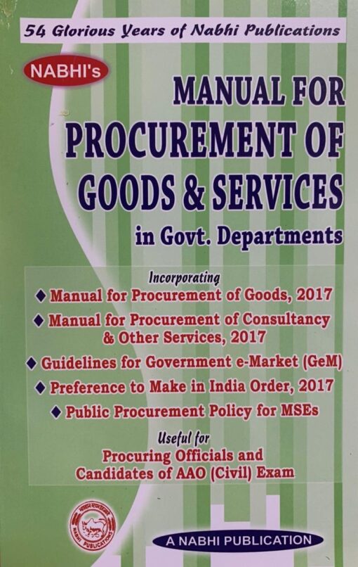 Nabhi’s Manual for Procurement of Goods and Services in Govt. Department - Edition 2020