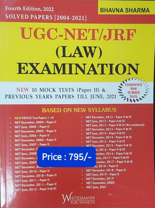Whitesmann’s UGC-NET/JRF (LAW) Examination by Bhavna Sharma - 4th Edition 2022