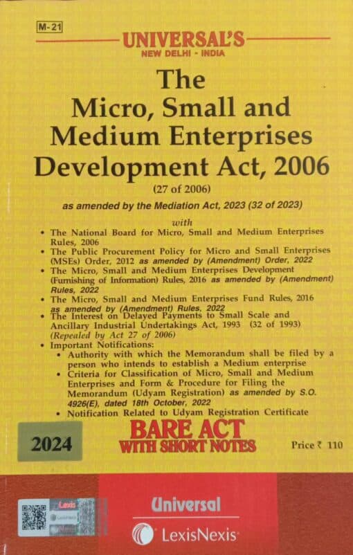 Lexis Nexis’s The Micro, Small and Medium Enterprises Development Act, 2006 (Bare Act) - 2024 Edition