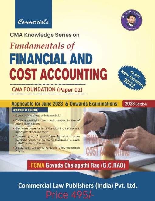 Commercial's Fundamentals of Financial and Cost Accounting by CMA G.C. Rao for June 2023 Exam