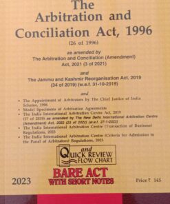 Lexis Nexis’s The Arbitration and Conciliation Act, 1996 (Bare Act) - 2023 Edition