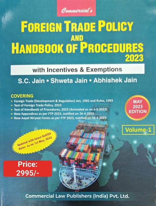 Commercial's Foreign Trade Policy and Handbook of Procedures 2023 by S C Jain - 1st Edition 2023