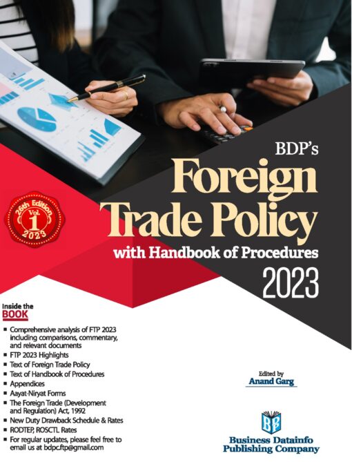 BDP’s Foreign Trade Policy with handbook of Procedures 2023 by Anand Garg - Edition 2023