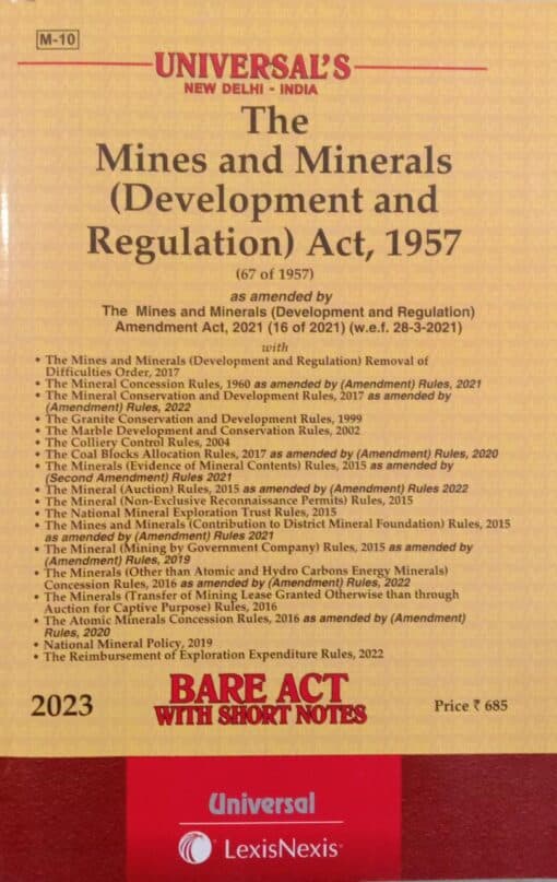 Lexis Nexis’s Mines & Minerals (Development and Regulation) Act, 1957 (Bare Act) - 2023 Edition