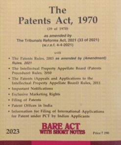 Lexis Nexis’s Patent Act, 1970 (Bare Act) - 2023 Edition