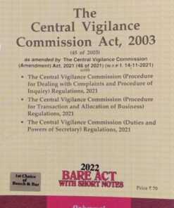 Lexis Nexis’s The Central Vigilance Commission Act, 2003 (Bare Act) - Edition 2022