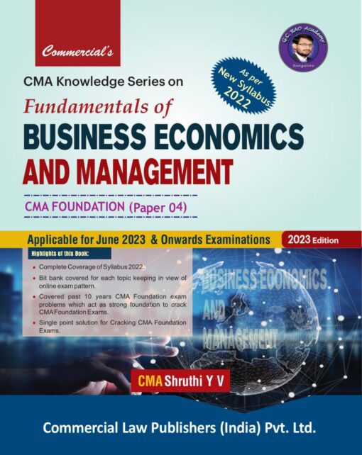 Commercial's Fundamentals of Business Economics and Management by CMA Shruthi Y V for June 2023 Exam