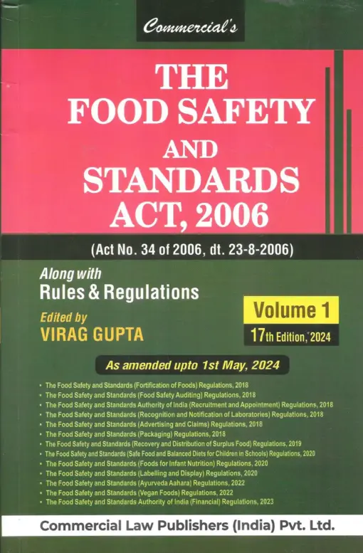 Commercial's The Food Safety and Standards Act, 2006 by Virag Gupta