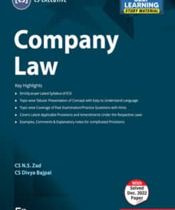 Taxmann's Company Law by N S Zad for June 2023 Exams