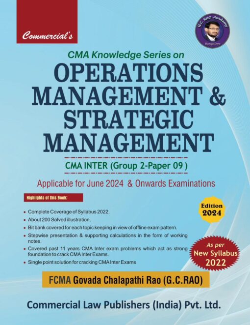 Commercial's Operations Management & Strategic Management by CMA G.C. Rao for June 2024 Exam