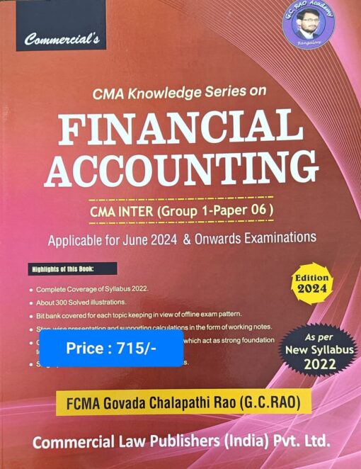 Commercial's Financial Accounting by CMA G.C. Rao for June 2024 Exam