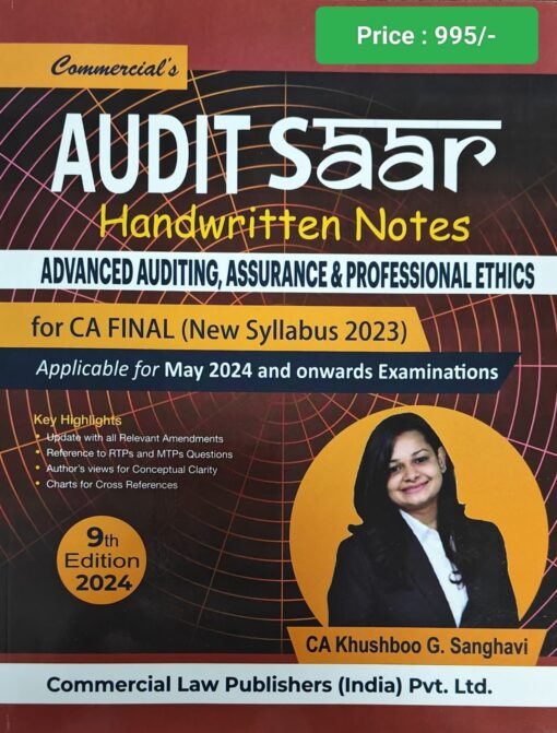Commercial's Audit SAAR - Handwritten Notes - Advanced Auditing & Professional Ethics by Khusboo Girish Sanghavi for May 2024