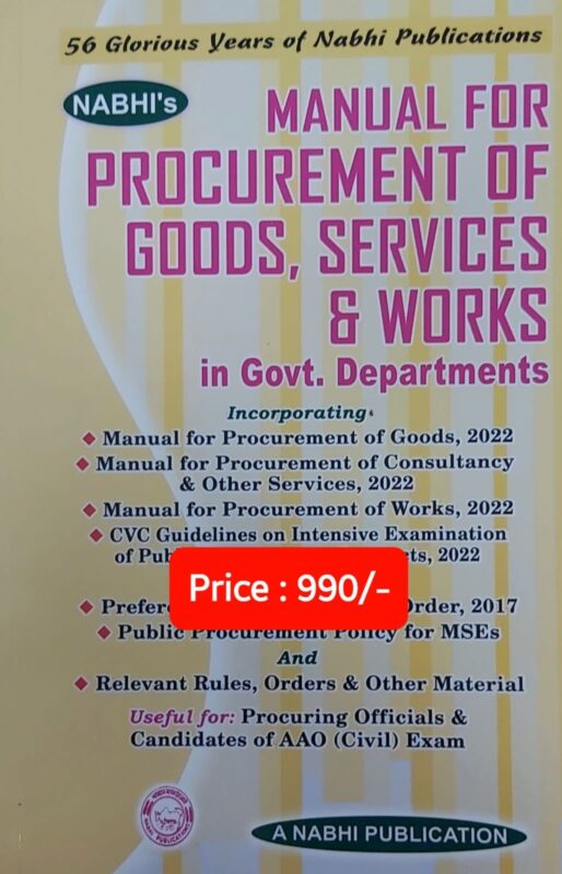 Manual for Procurement of Goods, Services & Works in Govt Department