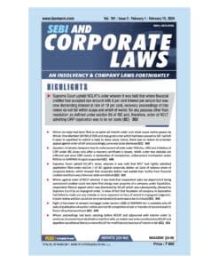 Taxmann's SEBI and Corporate Laws | An Insolvency & Company Laws Weekly for the year 2024 (Jan-Dec)