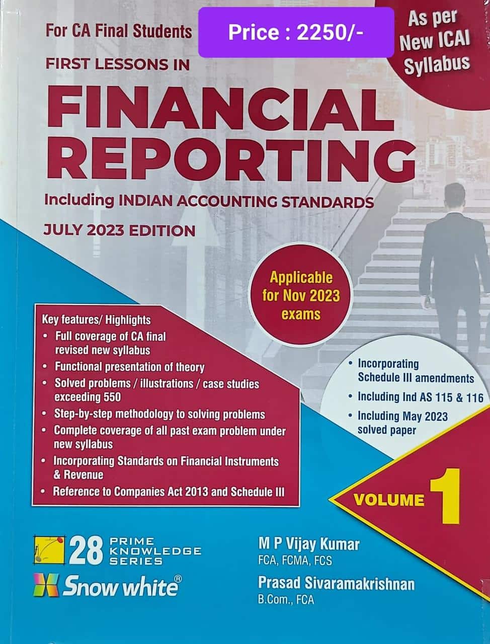 Snow White's First Lessons in Financial Reporting by M.P. Vijay Kumar for Nov 2023