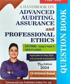 Commercial's A Handbook on Advanced Auditing & Professional Ethics (Question Book) by Abhishek Bansal for May 2024