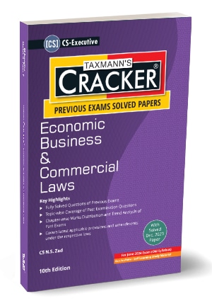 Taxmann's Cracker - Economic Business & Commercial Laws by N.S Zad for June 2024