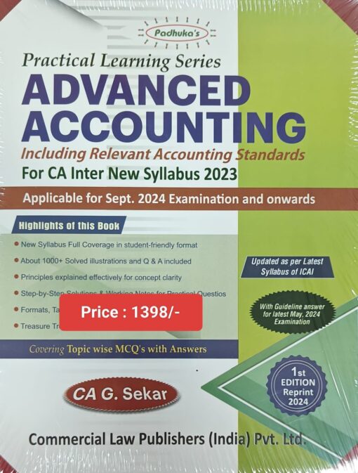 Commercial's Practical Learning Series - Advanced Accounting by G. Sekar for Sept 2024