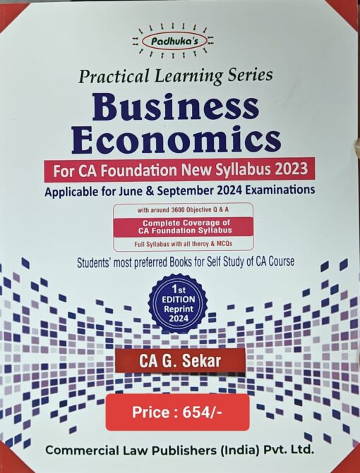 Commercial's Practical Learning Series - Business Economics by G. Sekar for September 2024