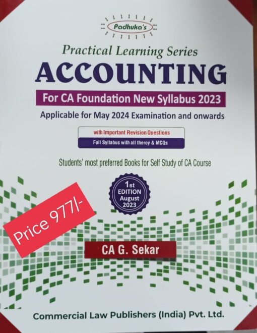 Commercial's Practical Learning Series - Accounting by G. Sekar for May 2024
