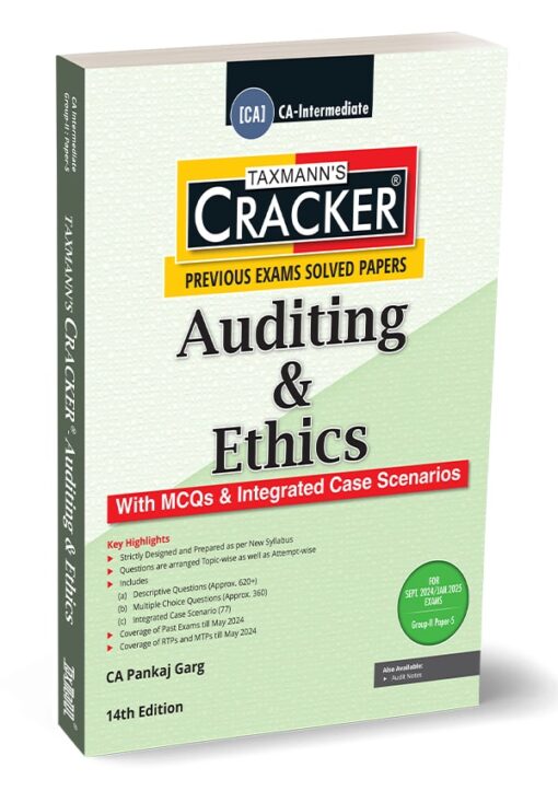 Taxmann's Cracker - Auditing & Ethics (Auditing) by Pankaj Garg for Sept 2024 Exams