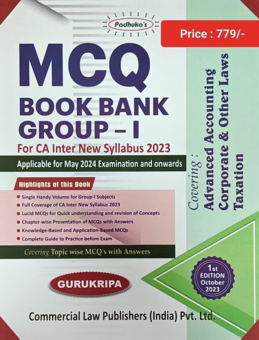 MCQ Book Bank for CA Inter Group I by G Sekar: New Syllabus for May 2024 Exam