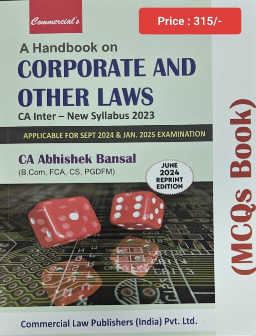 Commercial's A Handbook on Corporate And Other Laws (MCQ's Book) by Abhishek Bansal for Sept 2024