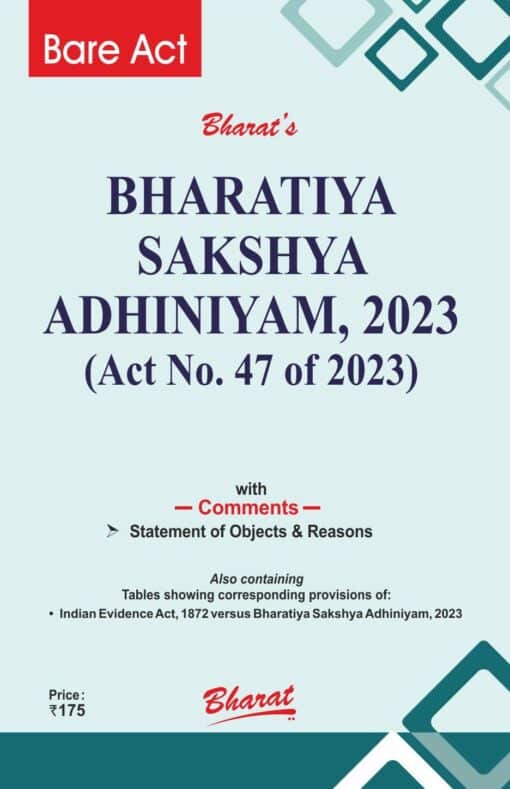 Bharat’s Bharatiya Sakshya Adhiniyam, 2023 (Bare Act) - 1st Edition 2024