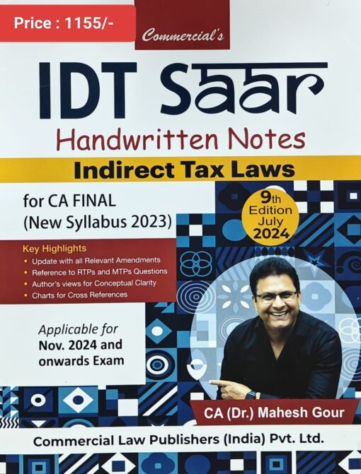 Commercial's IDT SAAR - Handwritten Notes - Indirect Tax Laws by Mahesh Gour for Nov 2024