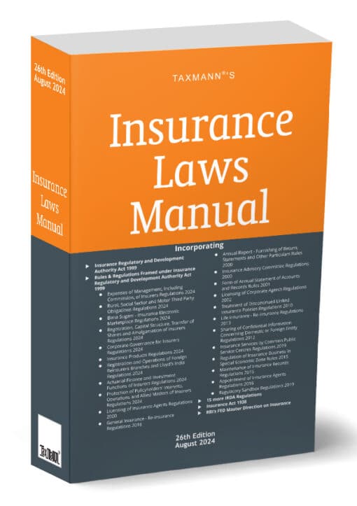 Taxmann's Insurance Laws Manual - 26th Edition August 2024