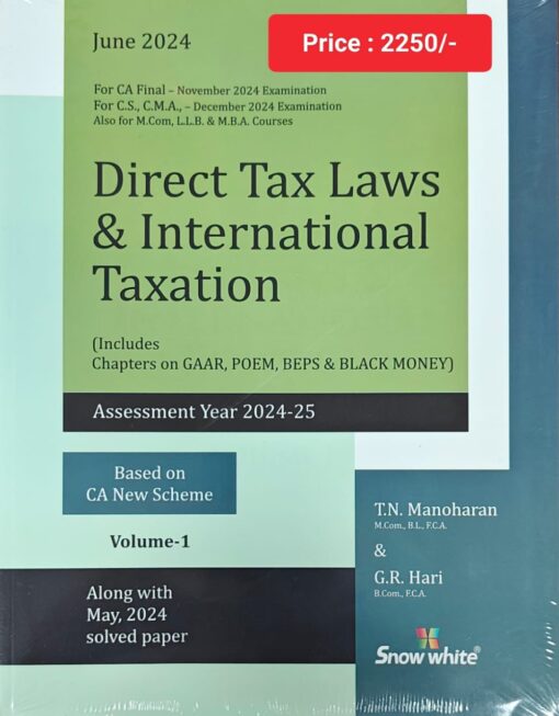 Snow white's Direct Tax Laws & International Taxation by T. N. Manoharan for Nov 2024