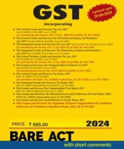 Commercial's GST Acts Along with Rules, 2017 (Bare Act) - Updated upto 20th August 2024