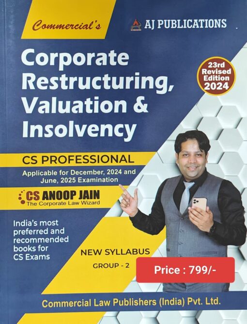 AJ Pub's Corporate Restructuring, Valuation & Insolvency by CS Anoop Jain for Dec 2024 Exam