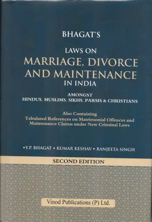 Vinod Publication's Laws on Marriage, Divorce and Maintenance by Y P Bhagat